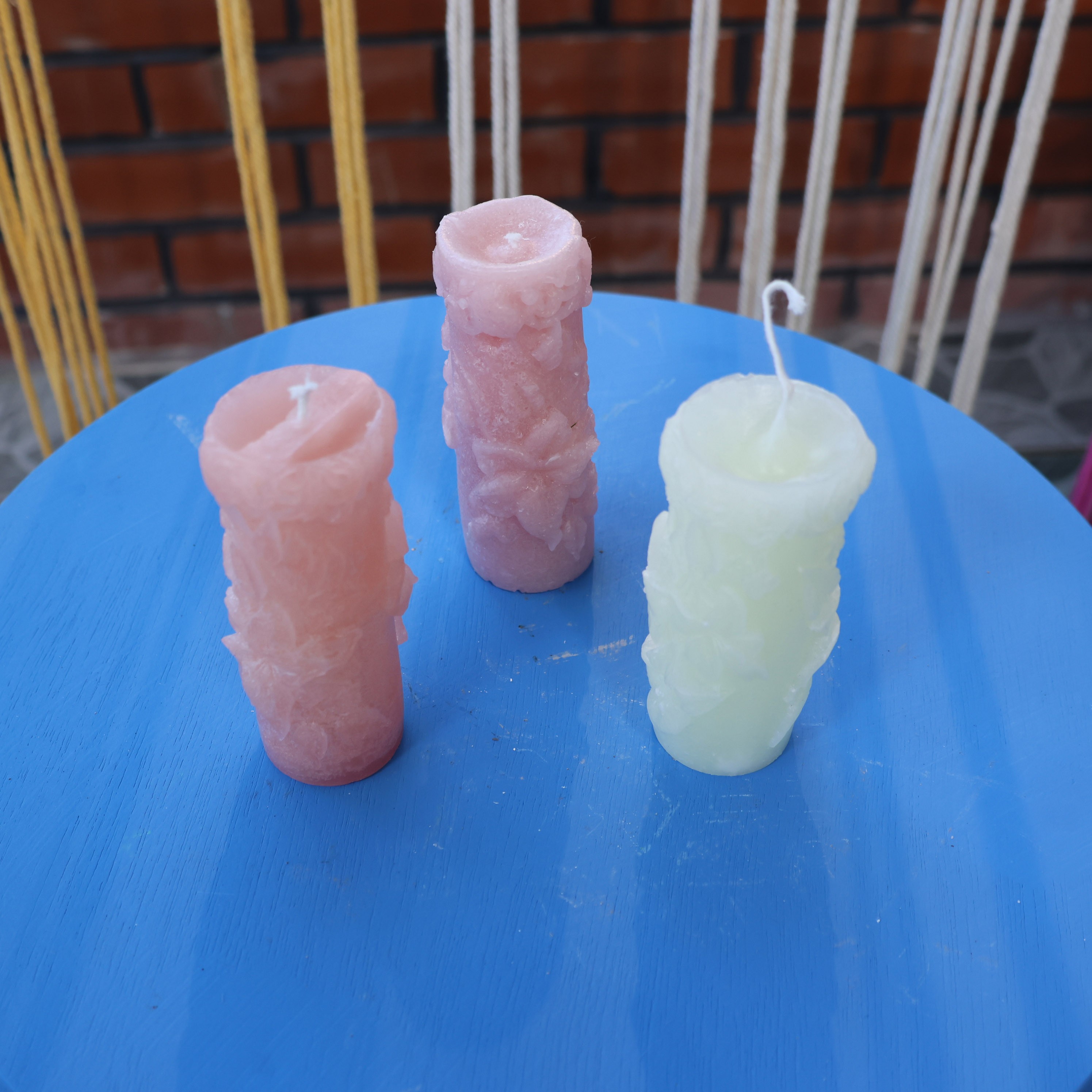 Floral Patterned Cylindrical Wax Candles
